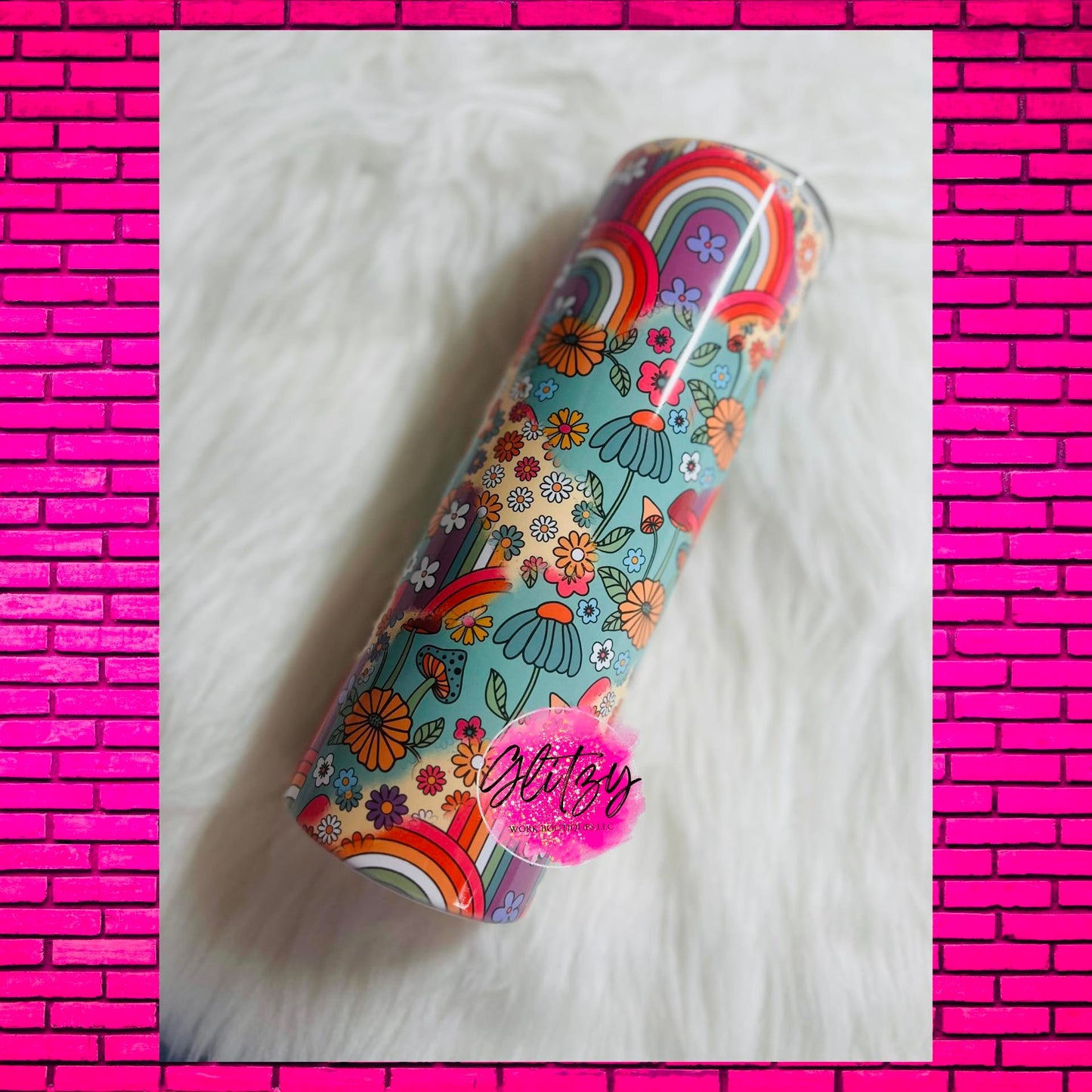 RETRO FLORAL MUSHROOM 30OZ TUMBLER