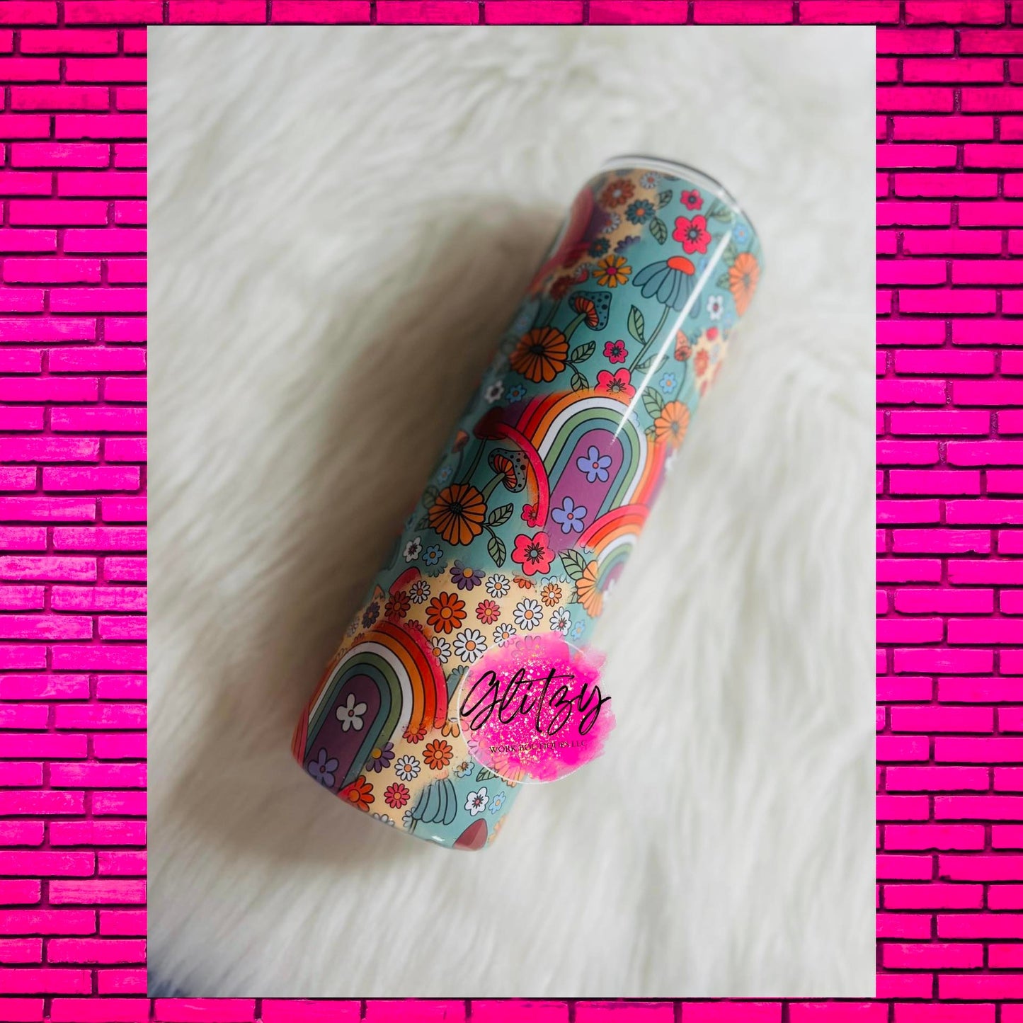 RETRO FLORAL MUSHROOM 30OZ TUMBLER