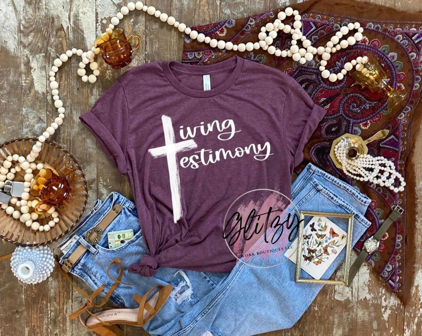 Living Testimony Jesus has my back WHTE Graphic Tee