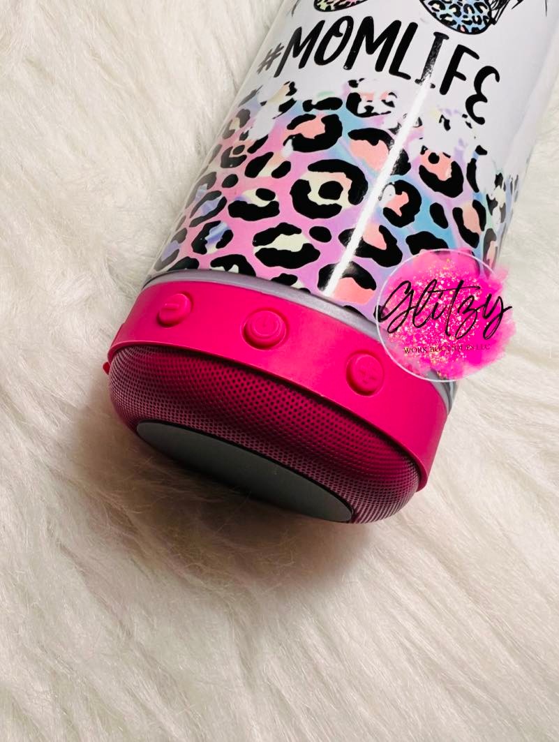 MOM LIFE Colorful Leopard 20oz Bluetooth Speaker Tumbler