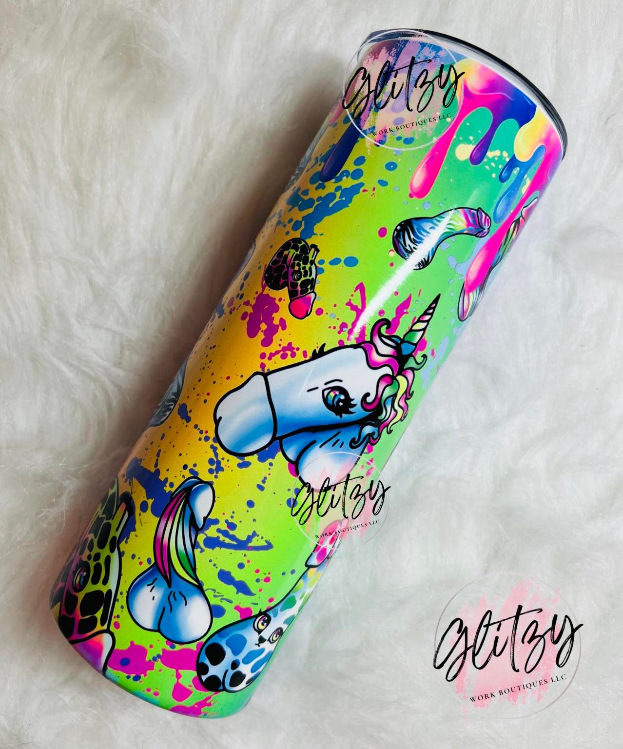 Rainbow & Unicorn Penis Drip Tumbler
