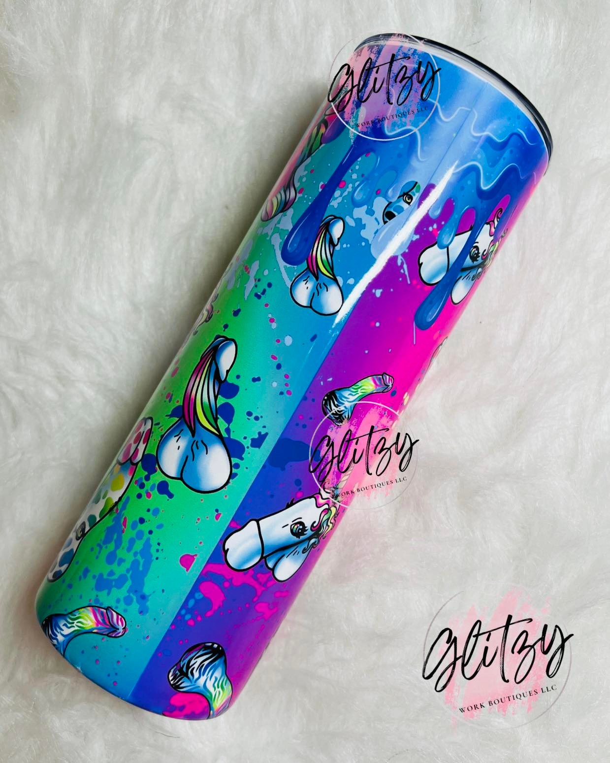 Rainbow & Unicorn Penis Drip Tumbler