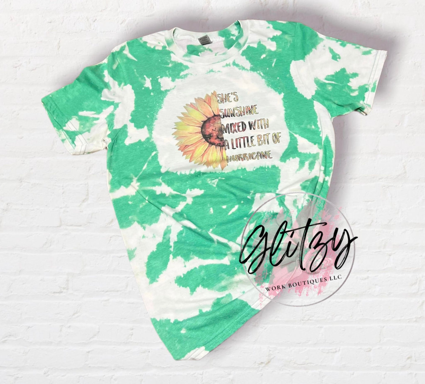 SHE'S SUNSHINE MIXED WITH A LITTLE BIT OF HURRICANE Bleached Tee