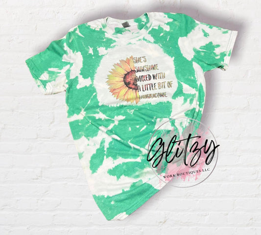 SHE'S SUNSHINE MIXED WITH A LITTLE BIT OF HURRICANE Bleached Tee