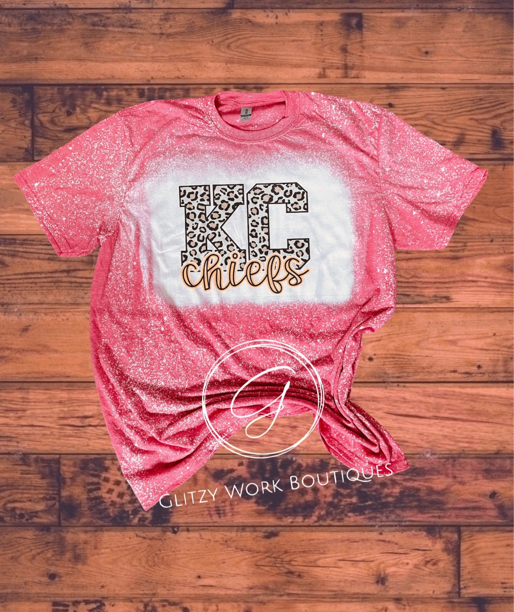 KC Chiefs Leopard Bleached Tee