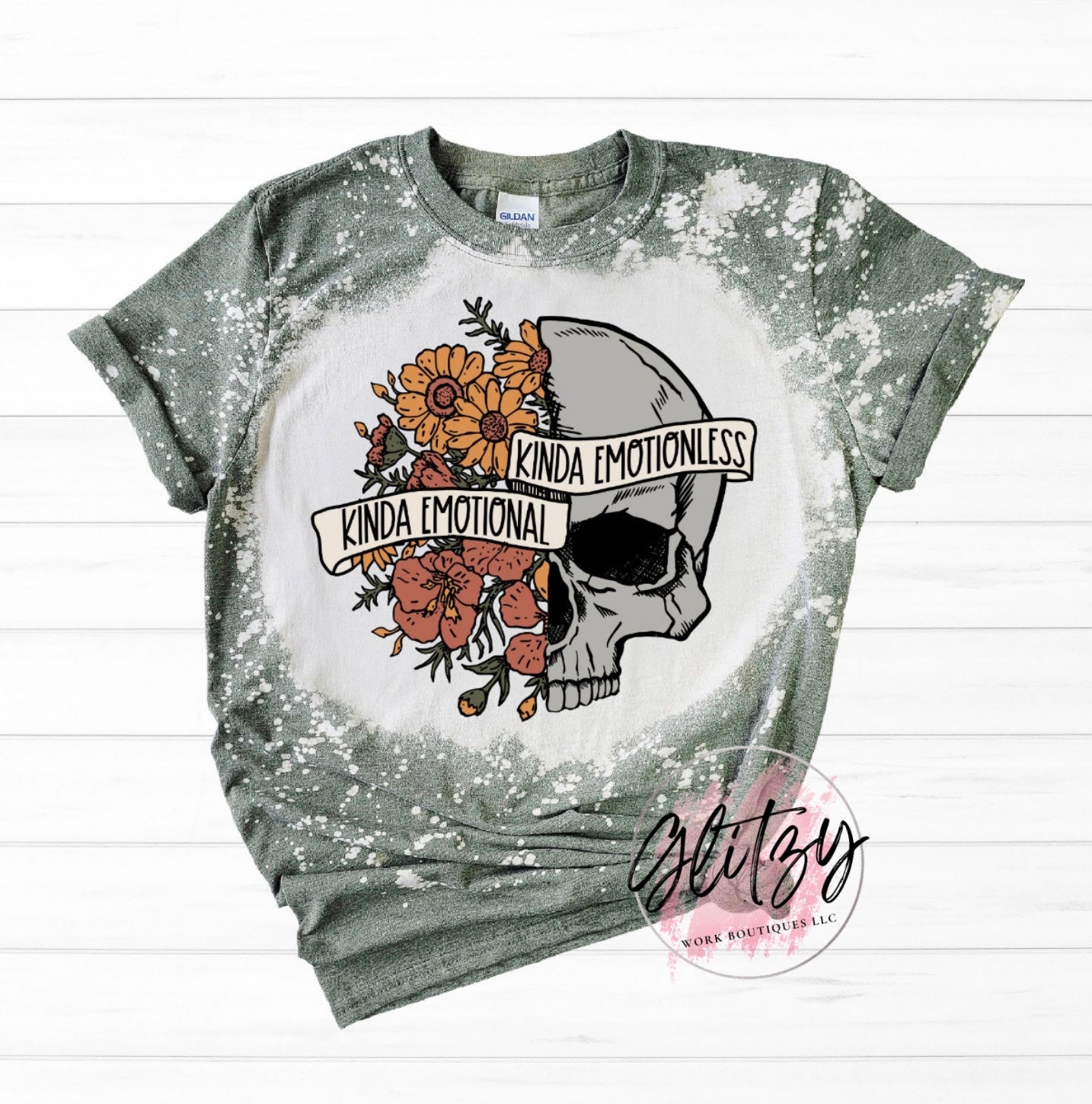 KINDA EMOTIONAL KINDA EMOTIONLESS Bleached Tee