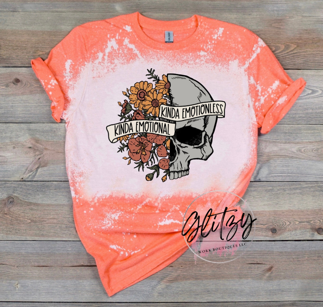 KINDA EMOTIONAL KINDA EMOTIONLESS Bleached Tee