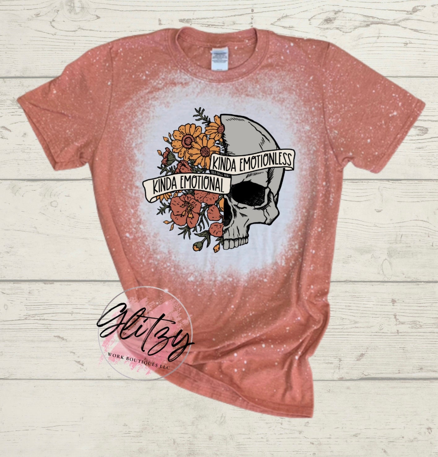 KINDA EMOTIONAL KINDA EMOTIONLESS Bleached Tee