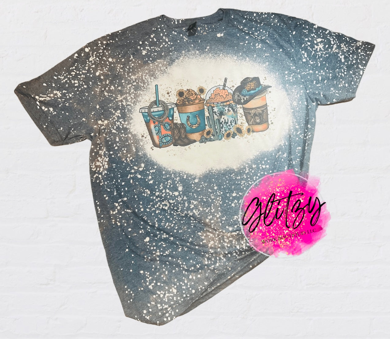 Western Coffee Bleached Tee