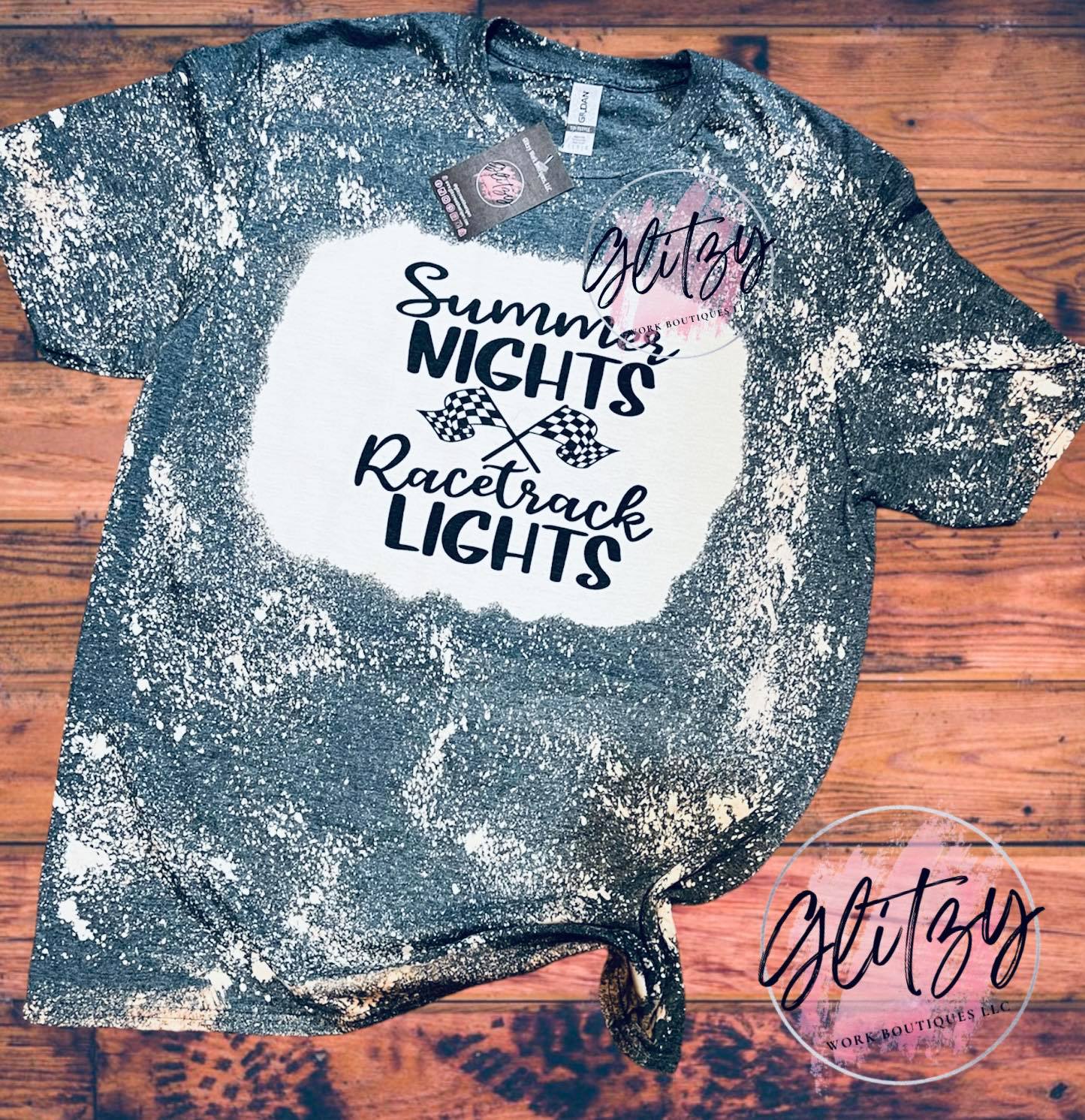 Summer Nights & Racetrack Lights Bleached Tee