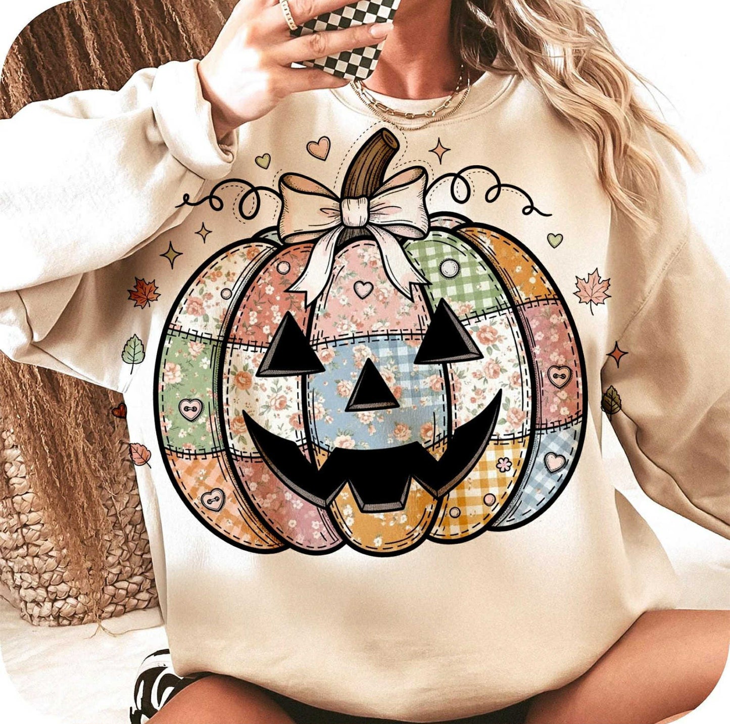 PUMPKIN QUILT PATCH PRINTED APPAREL