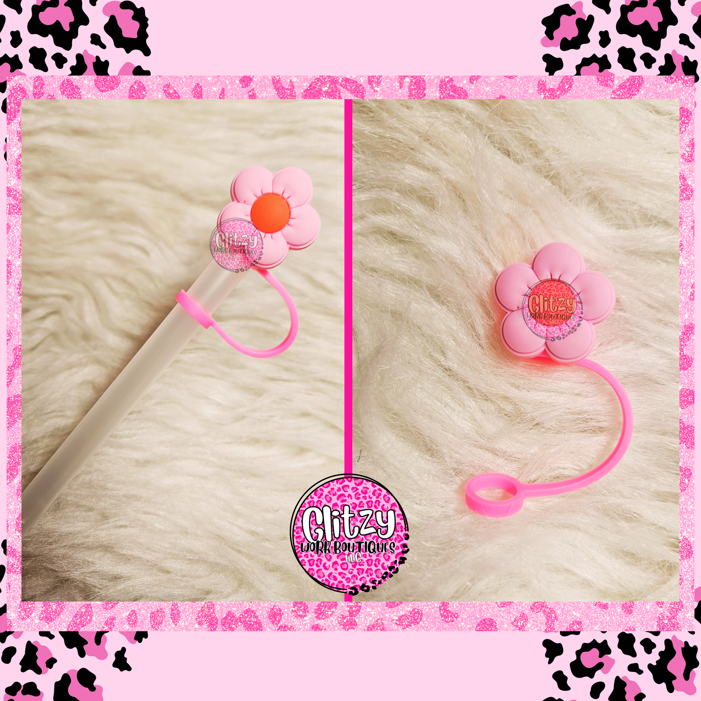 DAISY FLOWER STRAW TOPPERS
