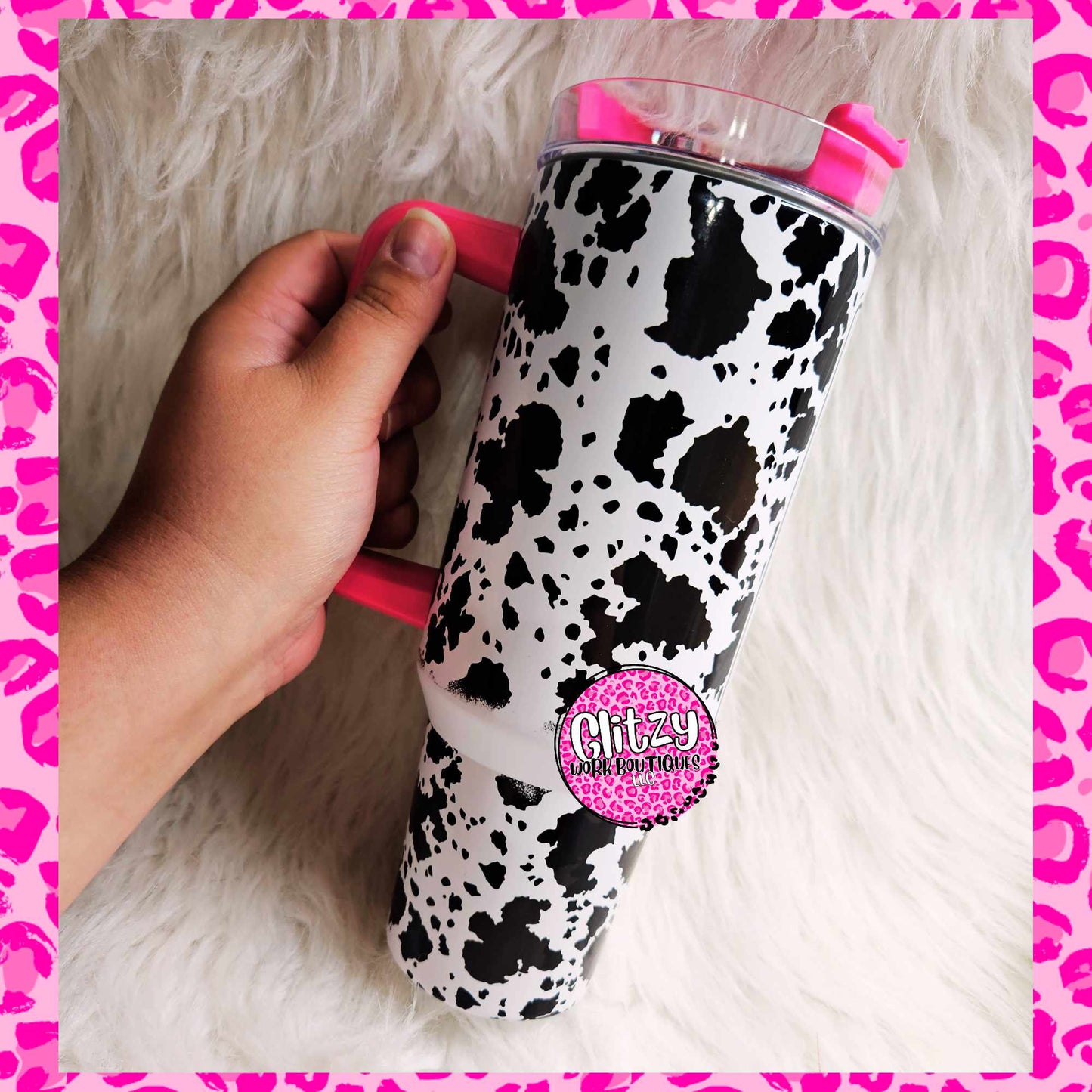 MAMA COWPRINT DUPE 40OZ TUMBLER