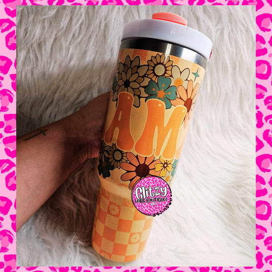 MAMA FLORAL PASTEL DUPE 40OZ TUMBLER