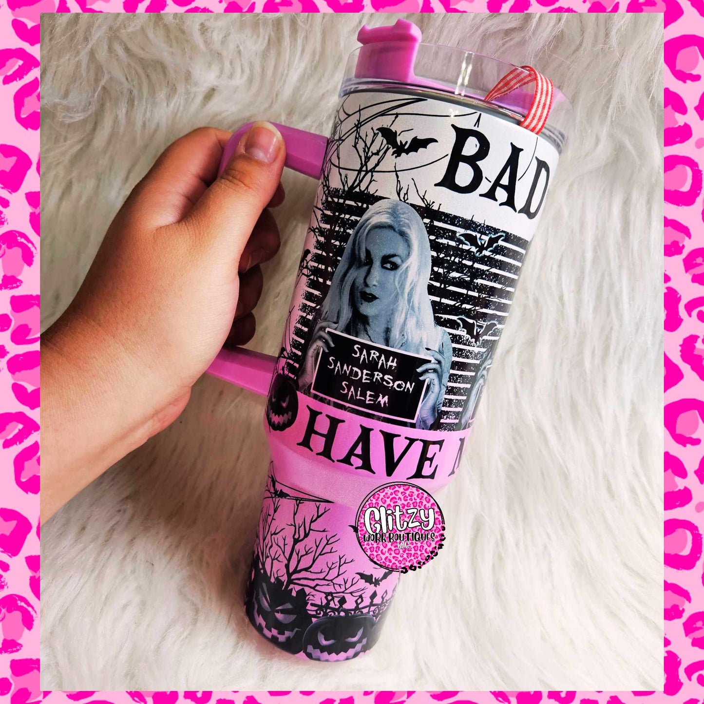 HOCUS POCUS BAD GIRLS HAVE MORE FUN HOLOGRAPHIC OMBRE DUPE 40OZ TUMBLER