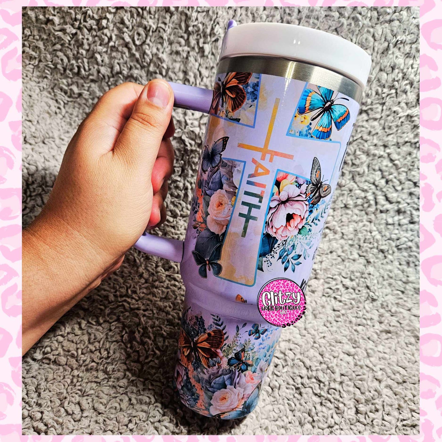 FAITH DOES NOT MAKE THINGS EASY PASTEL DUPE 40OZ TUMBLER