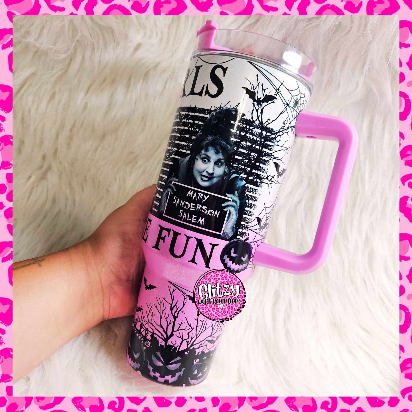 HOCUS POCUS BAD GIRLS HAVE MORE FUN HOLOGRAPHIC OMBRE DUPE 40OZ TUMBLER