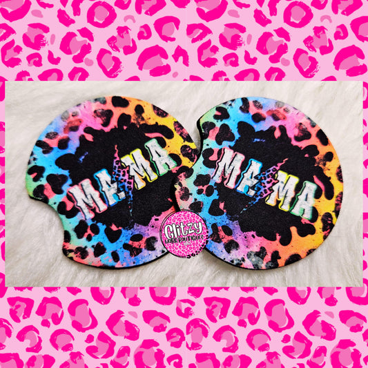 MAMA COLORFUL LEOPARD CAR COASTER