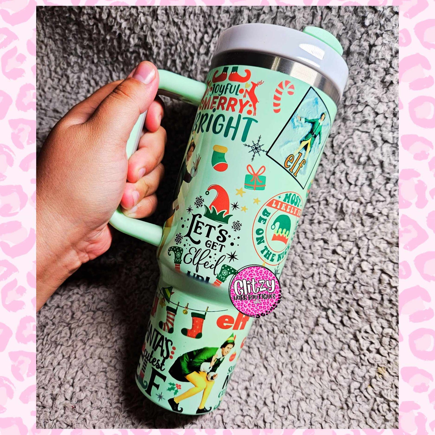 CHRISTMAS ELF PASTEL DUPE 40OZ TUMBLER