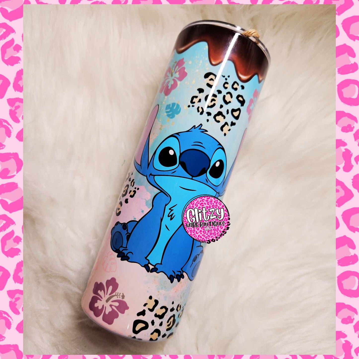 KIDS CHARACTER LEOPARD DRIP TUMBLER