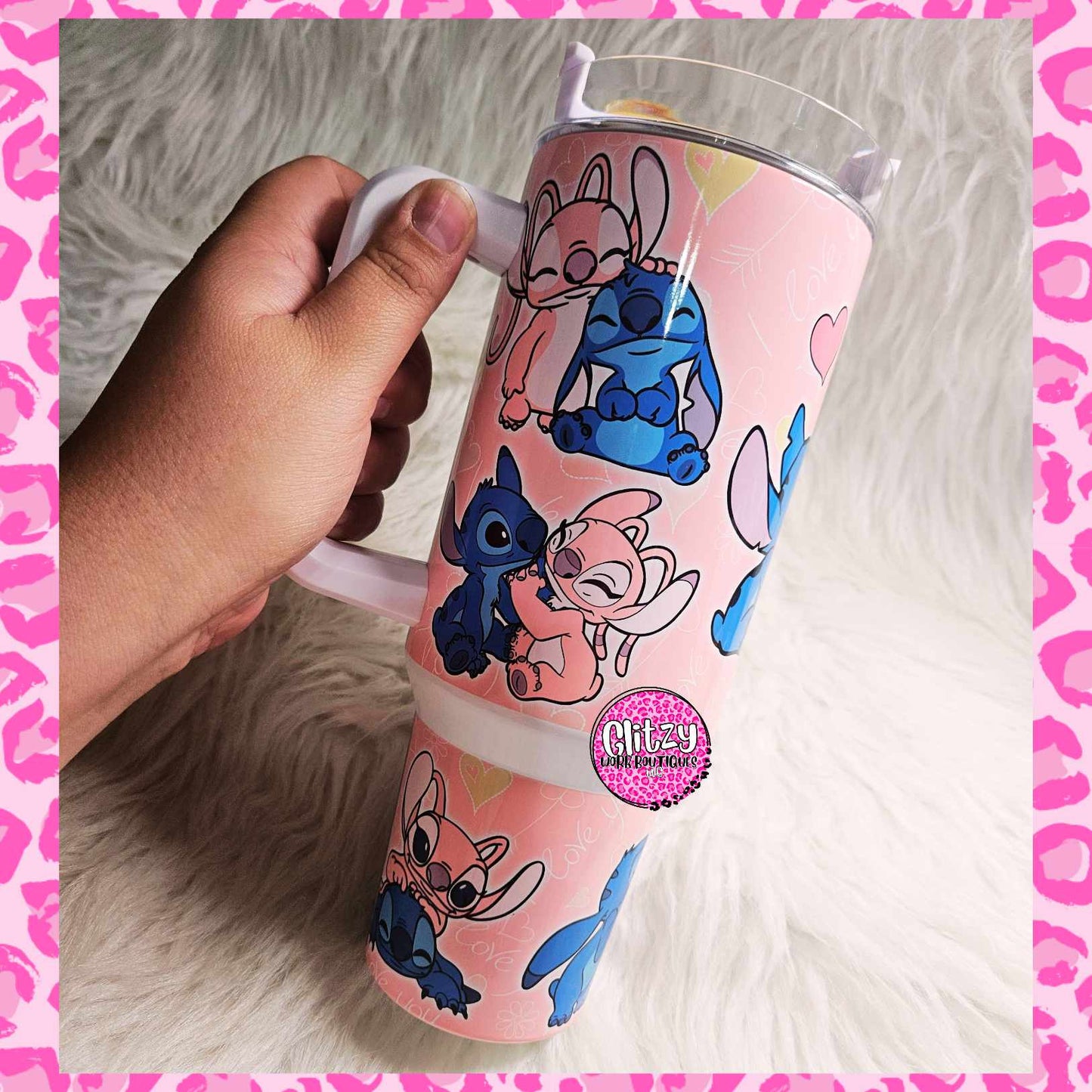 BLUE & PINK CHARACTER DUPE 40OZ TUMBLER