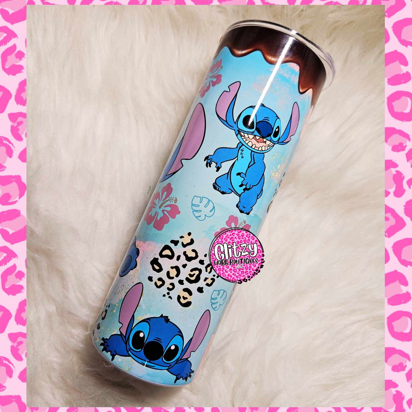 KIDS CHARACTER LEOPARD DRIP TUMBLER