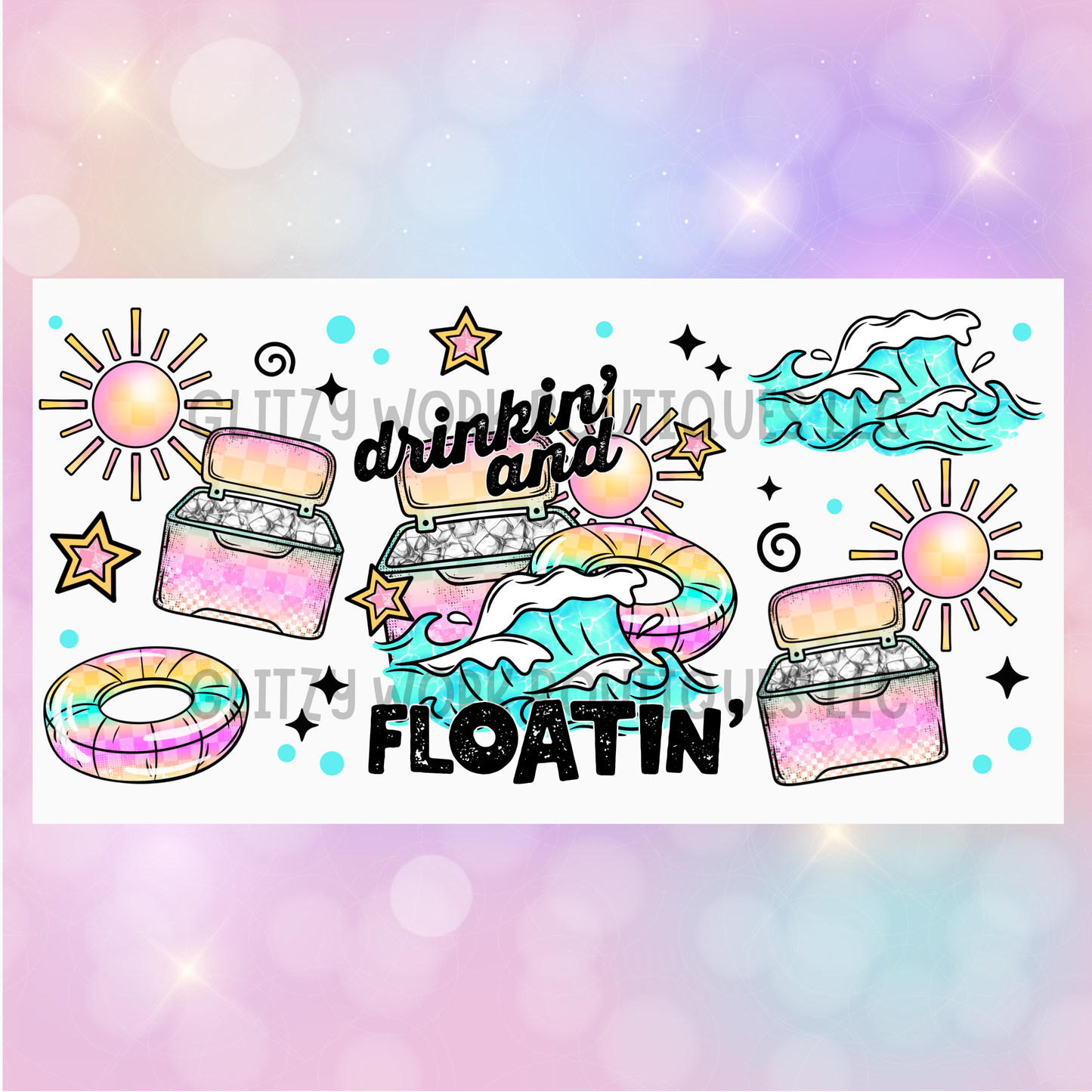 DRINKIN' & FLOATIN' CUP WRAP