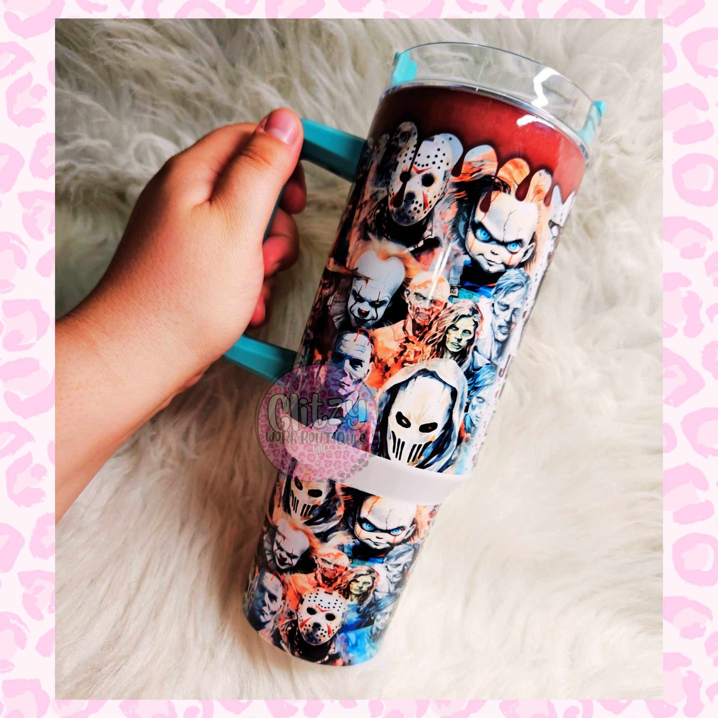 JUST A GIRL WHO LOVES HORROR MOVIES DUPE 40OZ TUMBLER