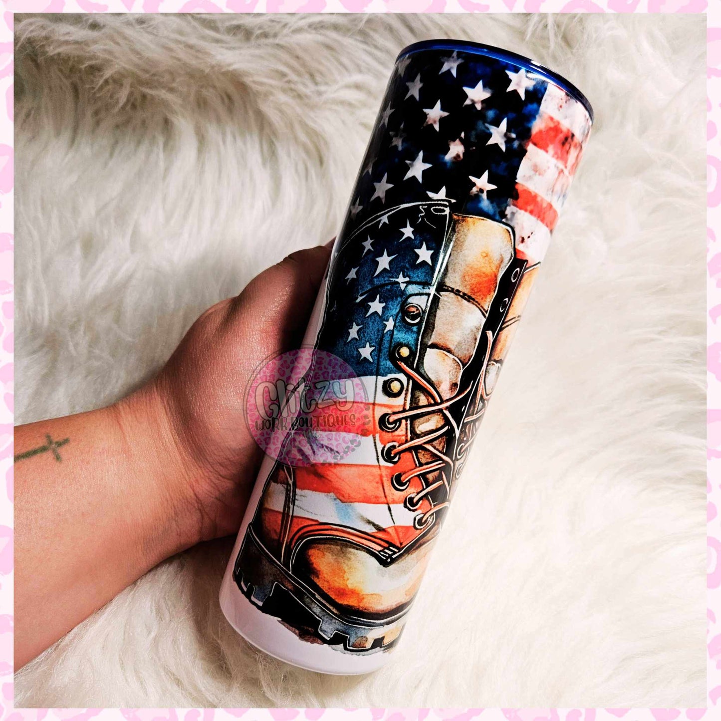 LAND OF THE FREE BECAUSE OF THE BRAVE TUMBLER