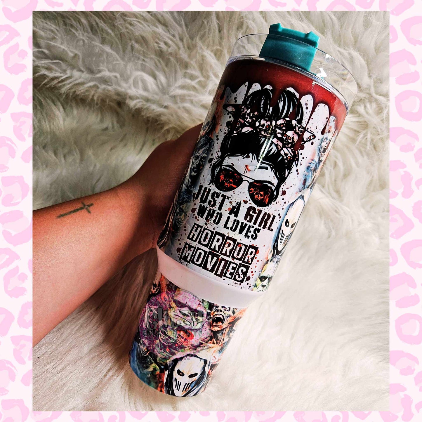 JUST A GIRL WHO LOVES HORROR MOVIES DUPE 40OZ TUMBLER