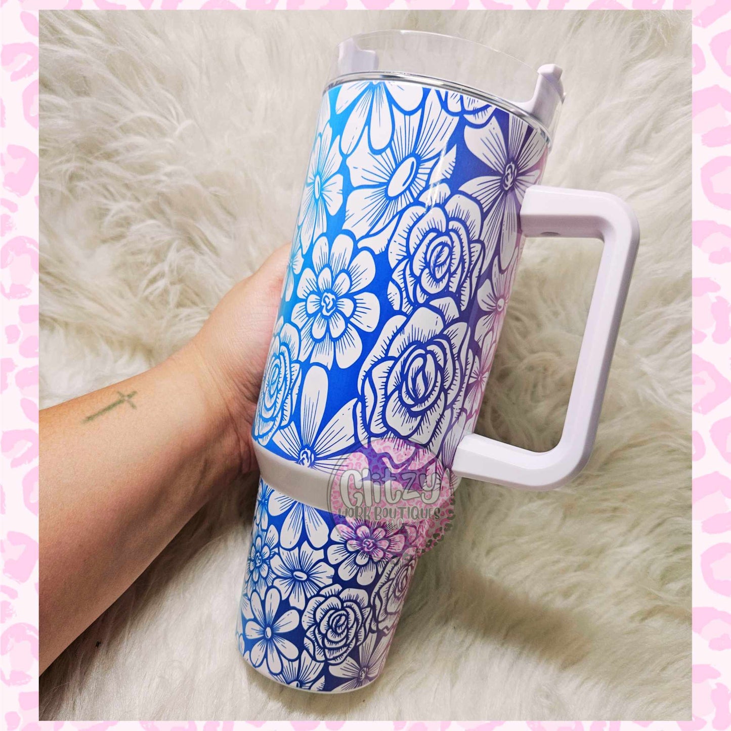 FLORAL OMBRE DUPE 40OZ TUMBLER