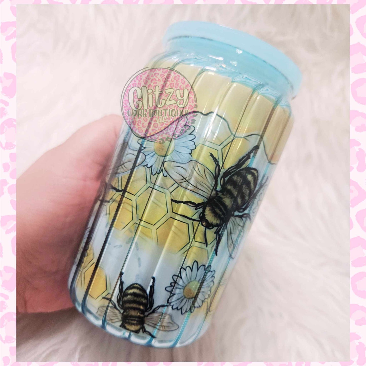 HONEYCOMB HONEYBEE 16OZ LIBBEY GLASS