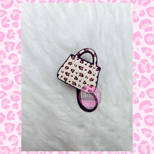 LEOPARD PURSE STRAW TOPPER