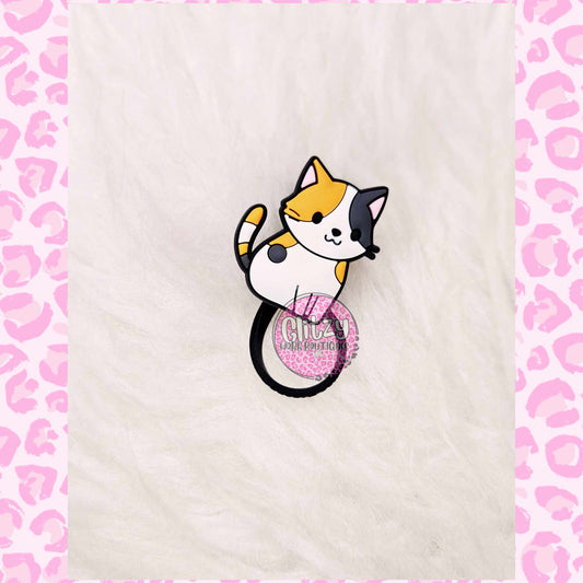 CALICO KITTY STRAW TOPPER