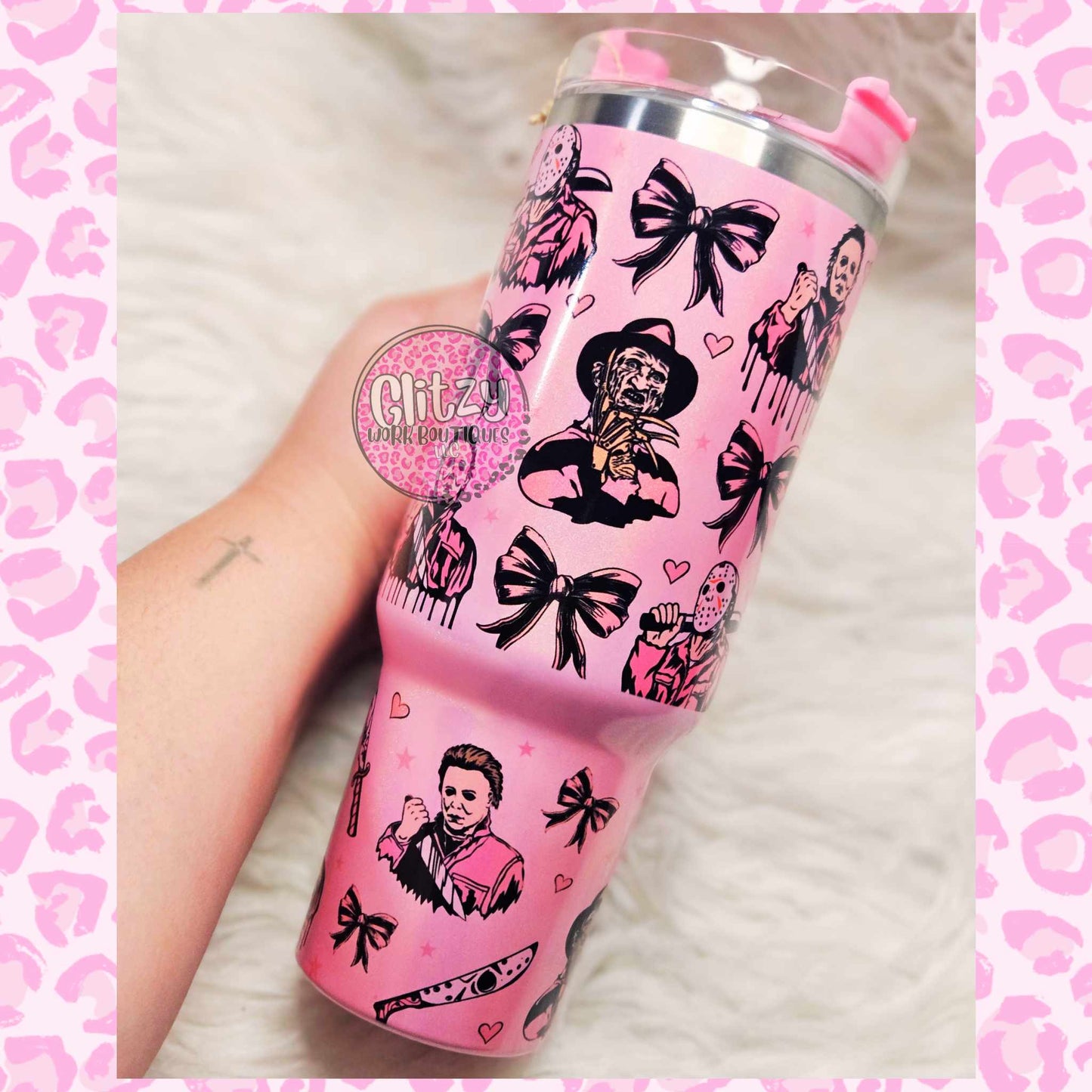 CUTE MEAN HORROR HOLOGRAPHIC DUPE 40OZ TUMBLER