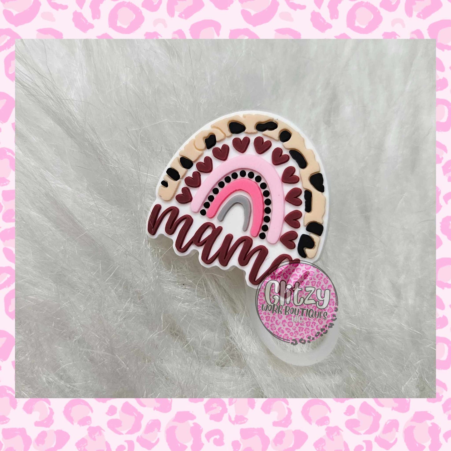 MAMA LEOPARD RAINBOW STRAW TOPPER