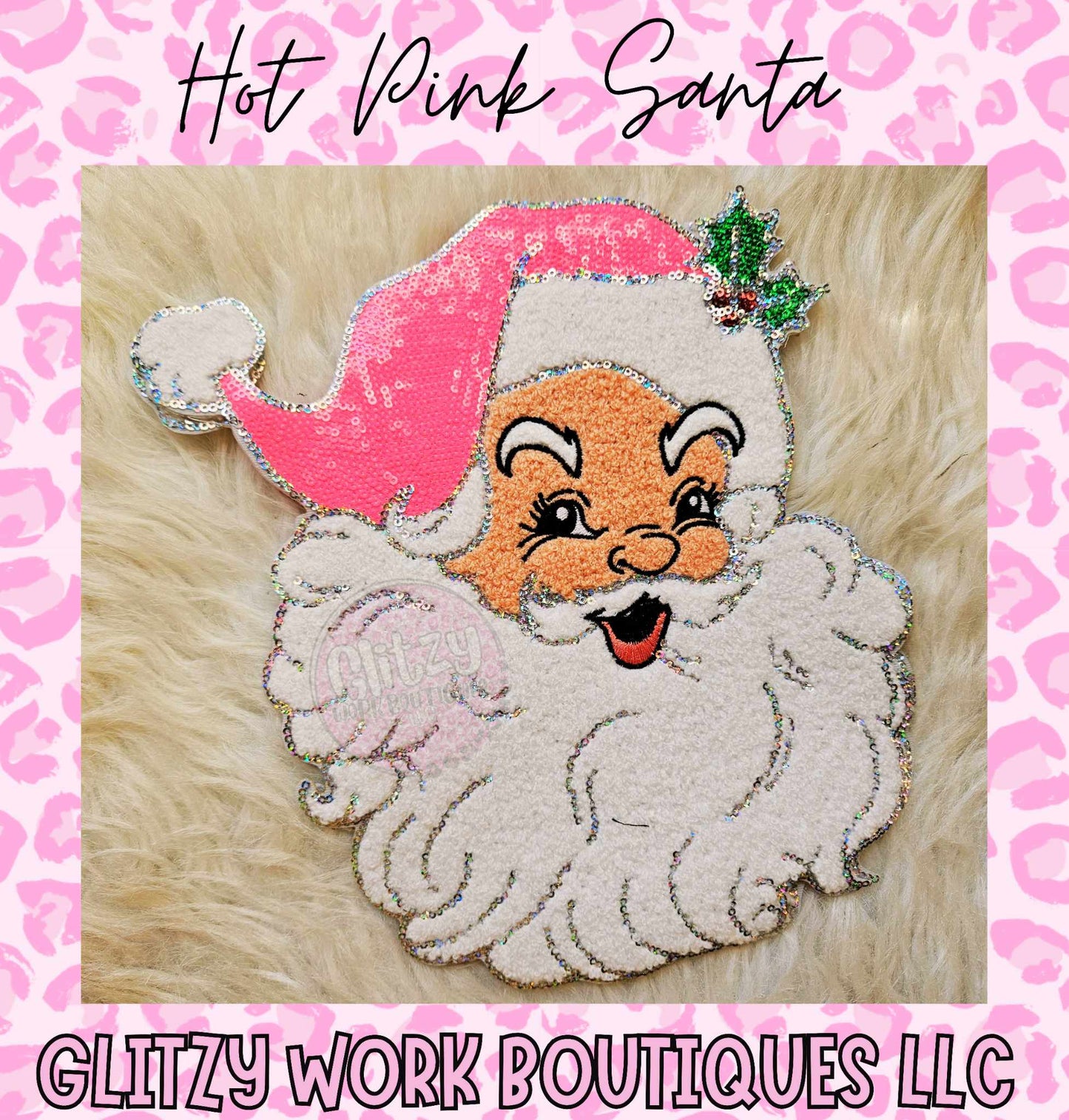 HOT PINK SANTA PATCHED APPAREL