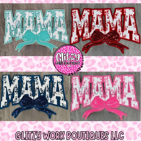 MAMA FLORAL BOW PATCHED APPAREL