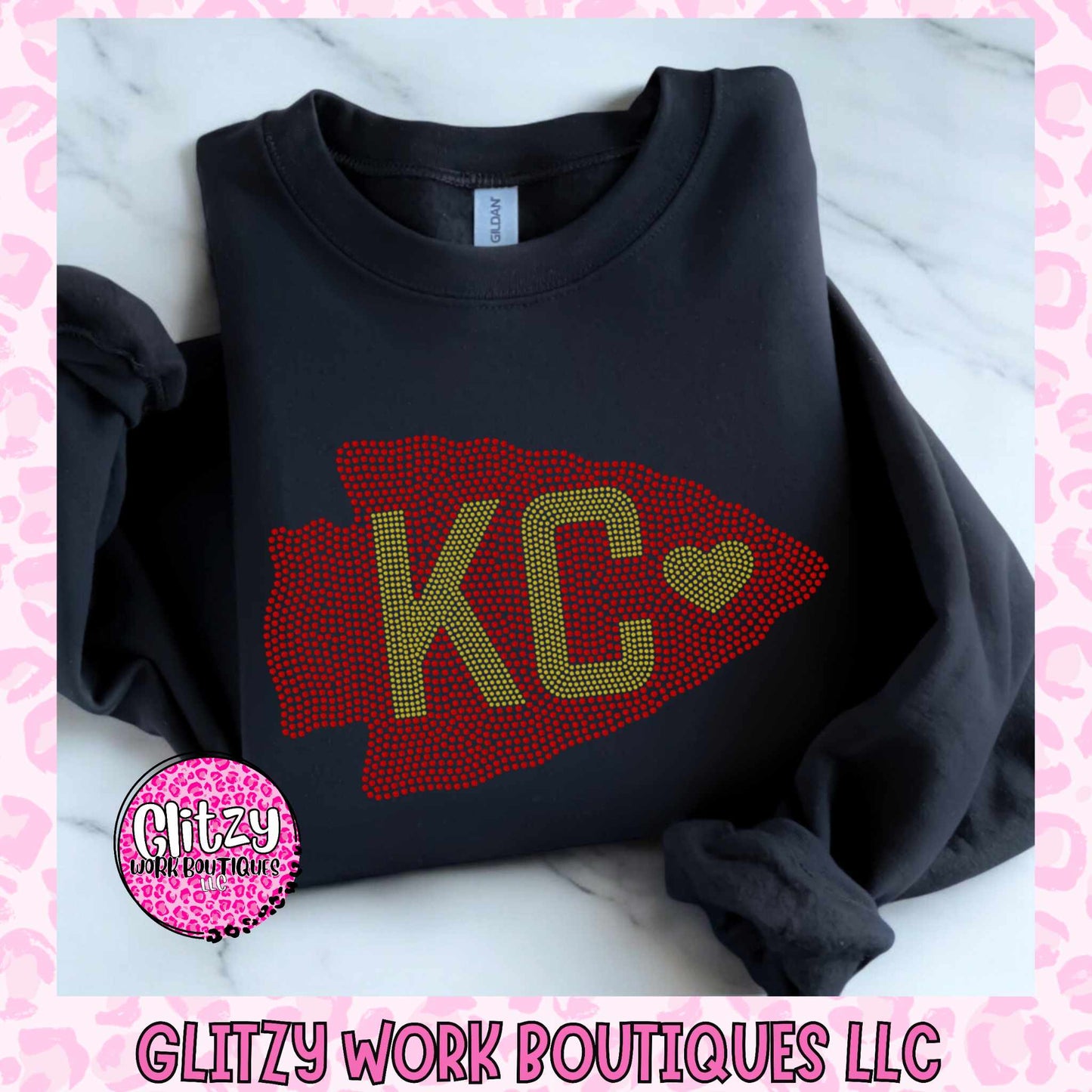 KC ARROWHEAD HEART SPANGLE APPAREL