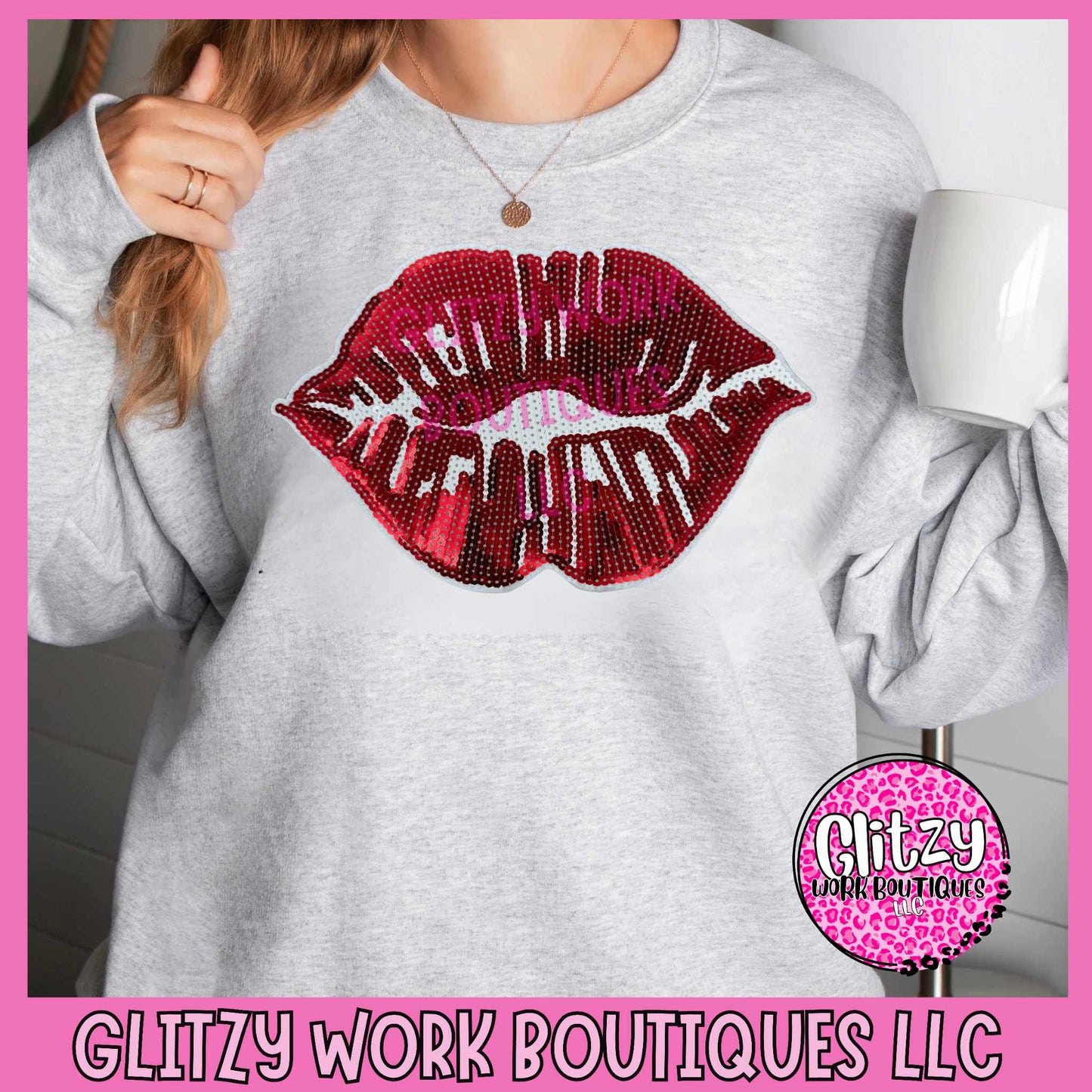 RED BOUJEE LIP PATCHED APPAREL