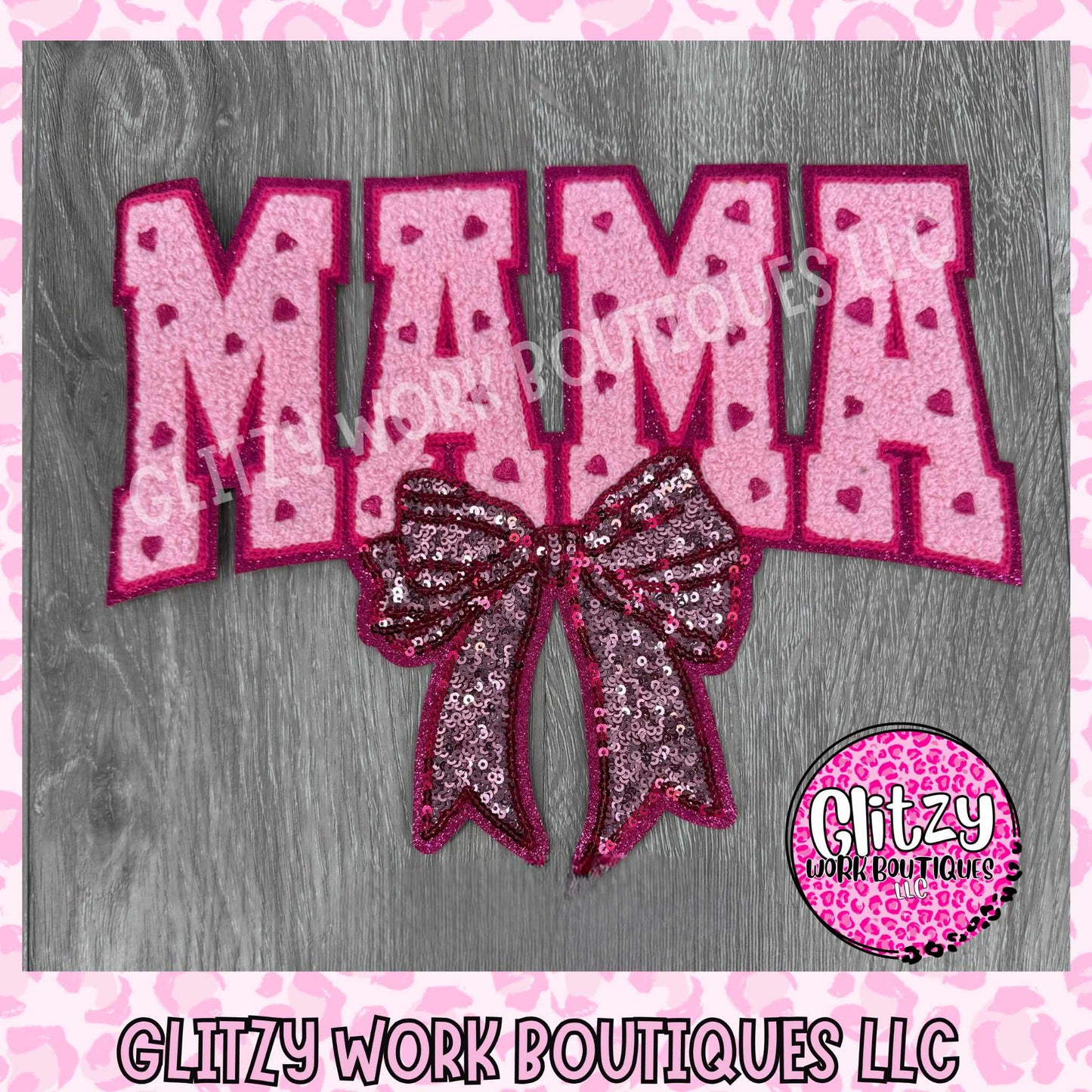 PINK MAMA HEART COQUETTE BOW PATCHED APPAREL