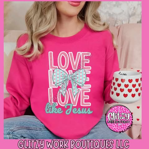 LOVE LIKE JESUS COQUETTE BOW APPAREL