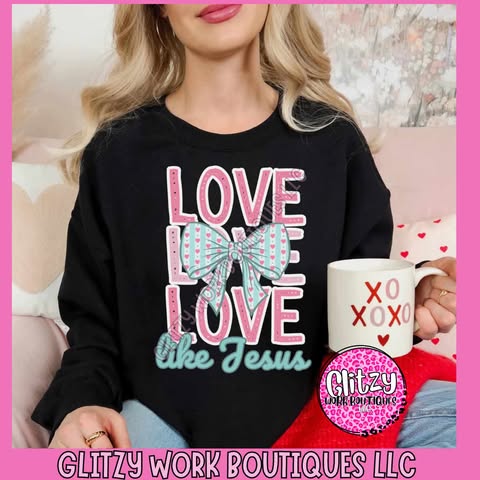 LOVE LIKE JESUS COQUETTE BOW APPAREL