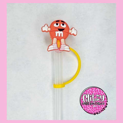 ORANGE M&M STRAW TOPPER