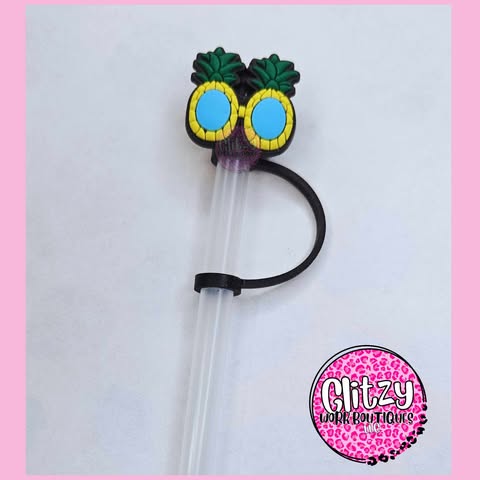 PINEAPLLE SUNGLASSES STRAW TOPPER