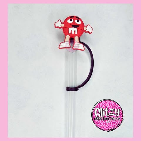 RED M&M STRAW TOPPER