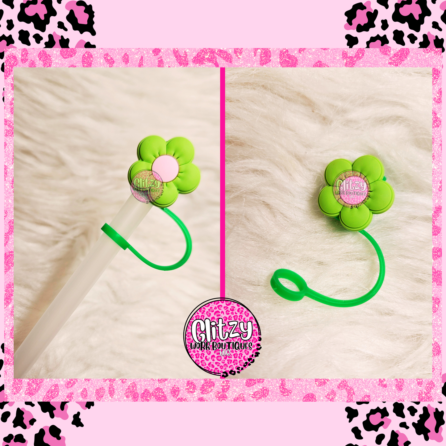 DAISY FLOWER STRAW TOPPERS