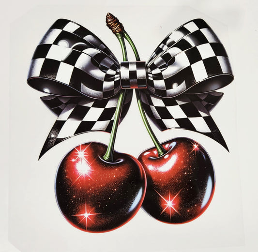 CHERRY COQUETTE CHECKERED BOW