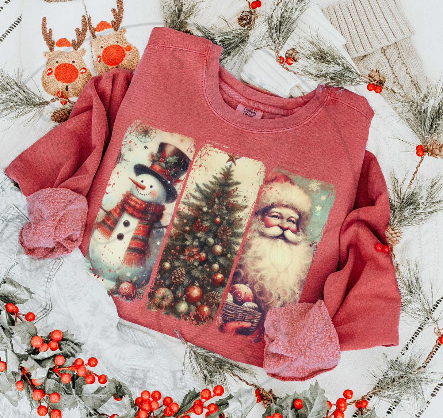 RETRO VINTAGE CHRISTMAS PRINTED APPAREL