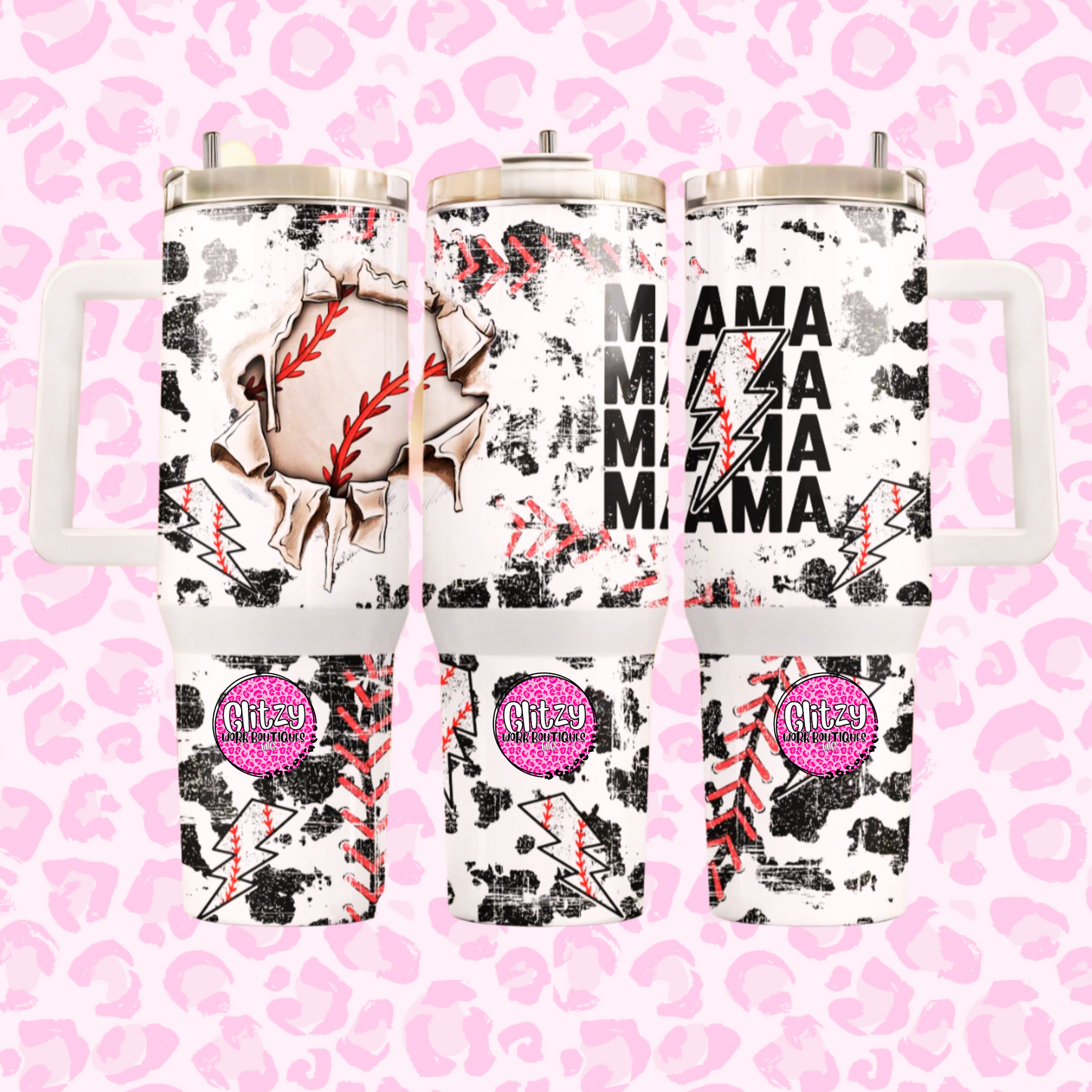 BASEBALL MAMA DUPE 40OZ TUMBLER